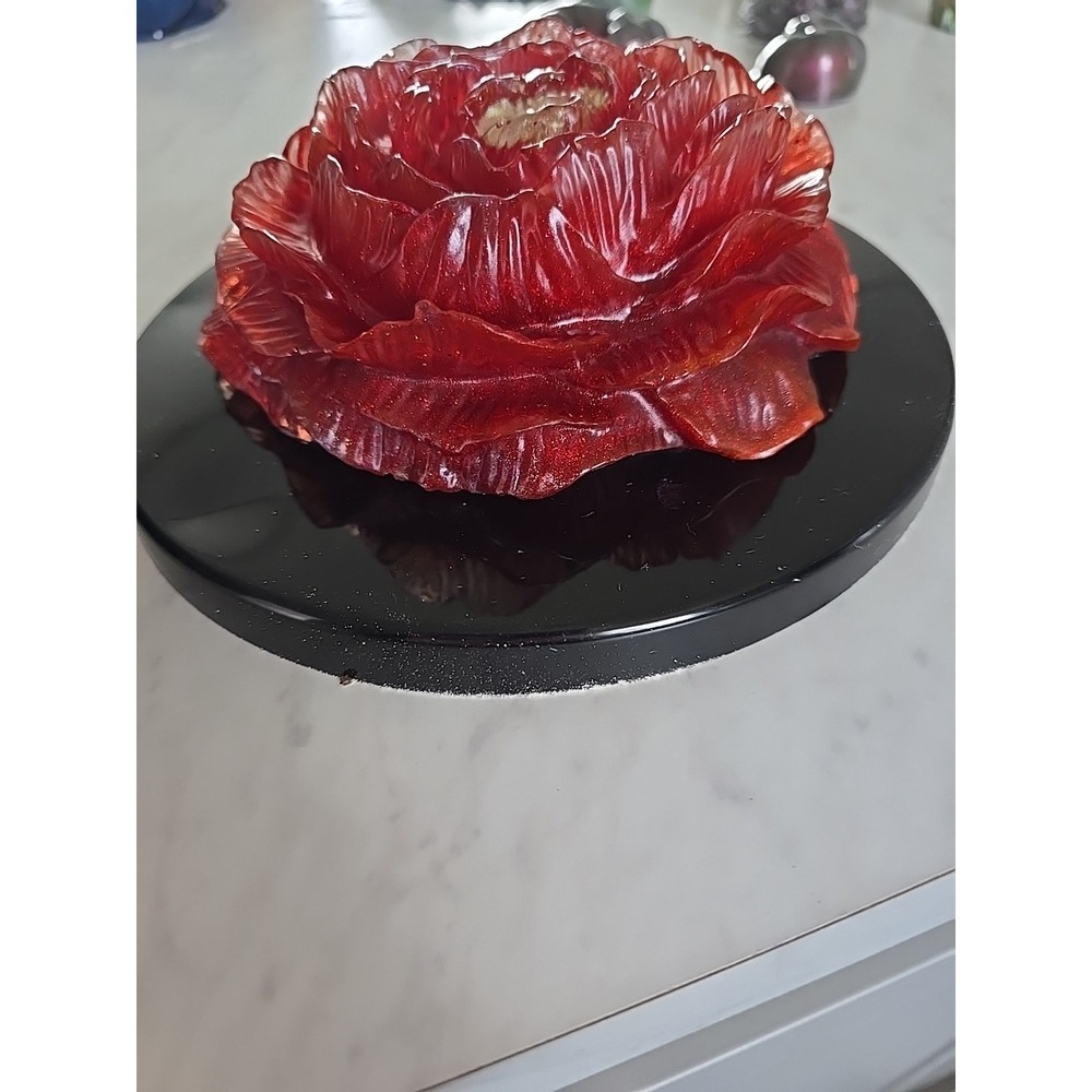 Handmade‎ Resin Flower Black Red DecorationGift.  602 - Picture 4 of 5